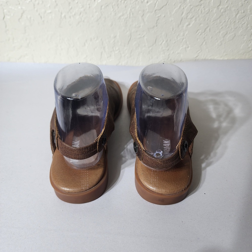 Kodiak Womens Brown Leather Slingback Peep Toe Flat Sandals Size 8 - Picture 4 of 8